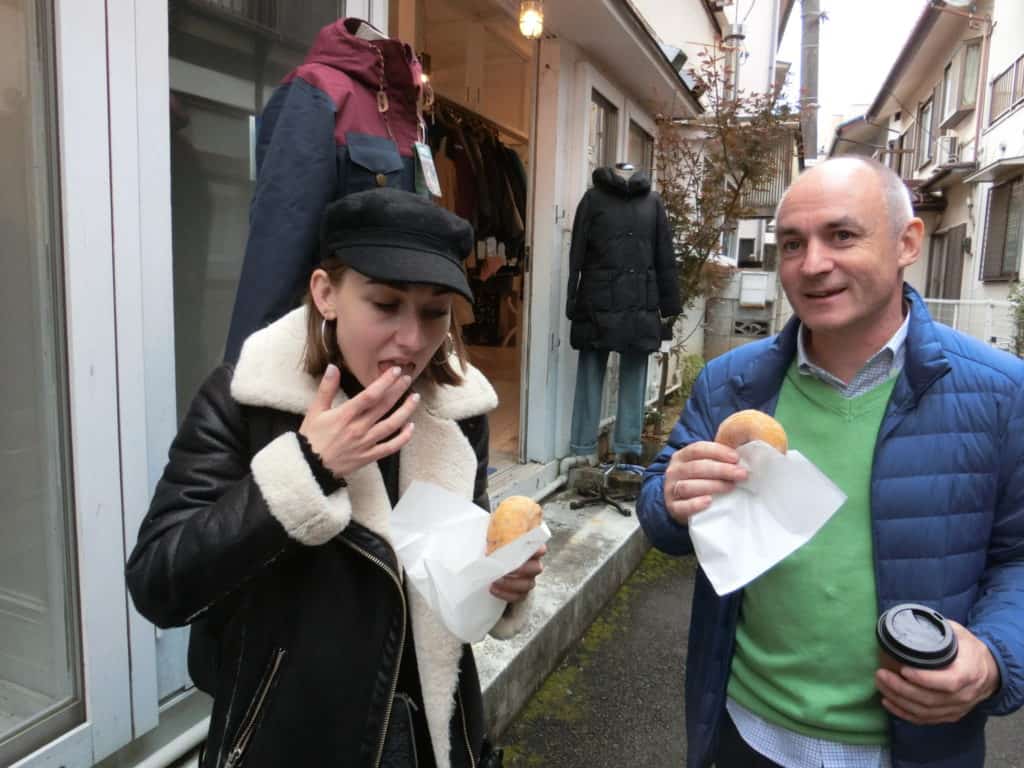 Trying the best donuts and coffee in Tokyo.